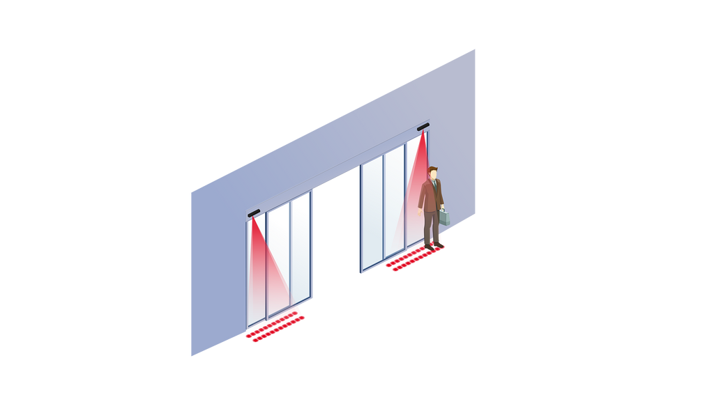 de infraroodgordiijnen beschermen gebruikers tegen mogelijk contact met de deurvleugels